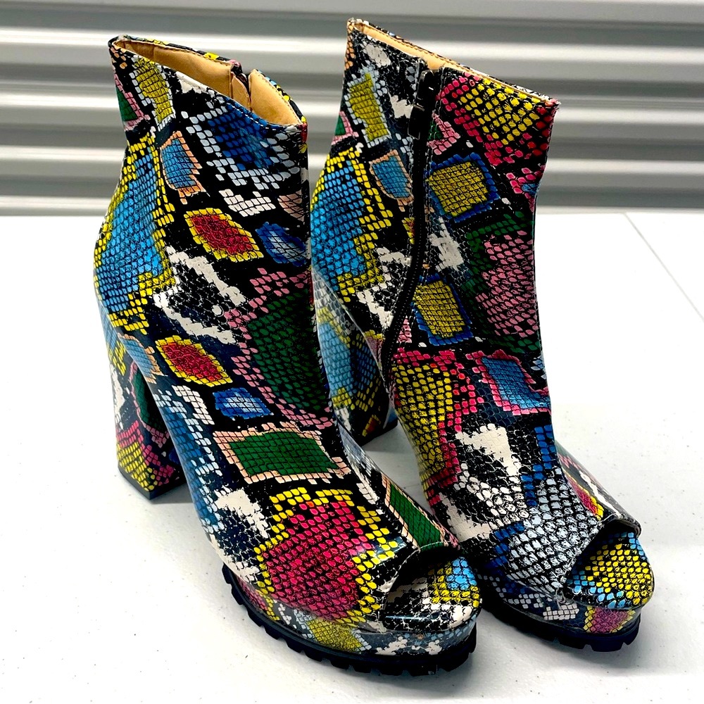 Colorful Animal Skin Print Boots
